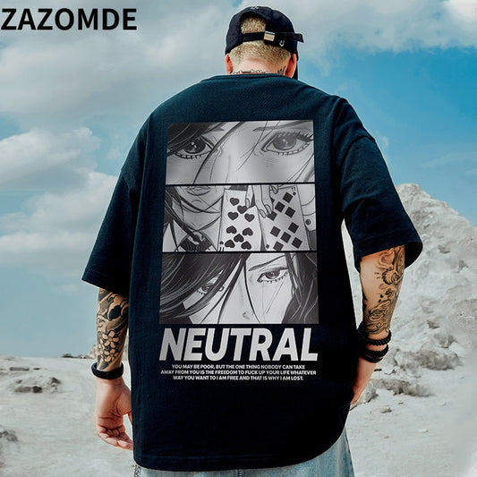 Camisa de algodão dos desenhos animados de harajuku