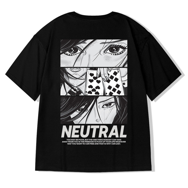 Camisa de algodão dos desenhos animados de harajuku